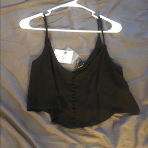 Black crop tank blouse